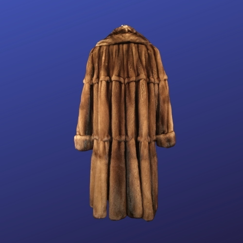SAKS 5th AVENUE genuine MINK TRAPEZE COAT, “Whiskey”, 3/4 length, Women’s XL - Picture 10 of 10